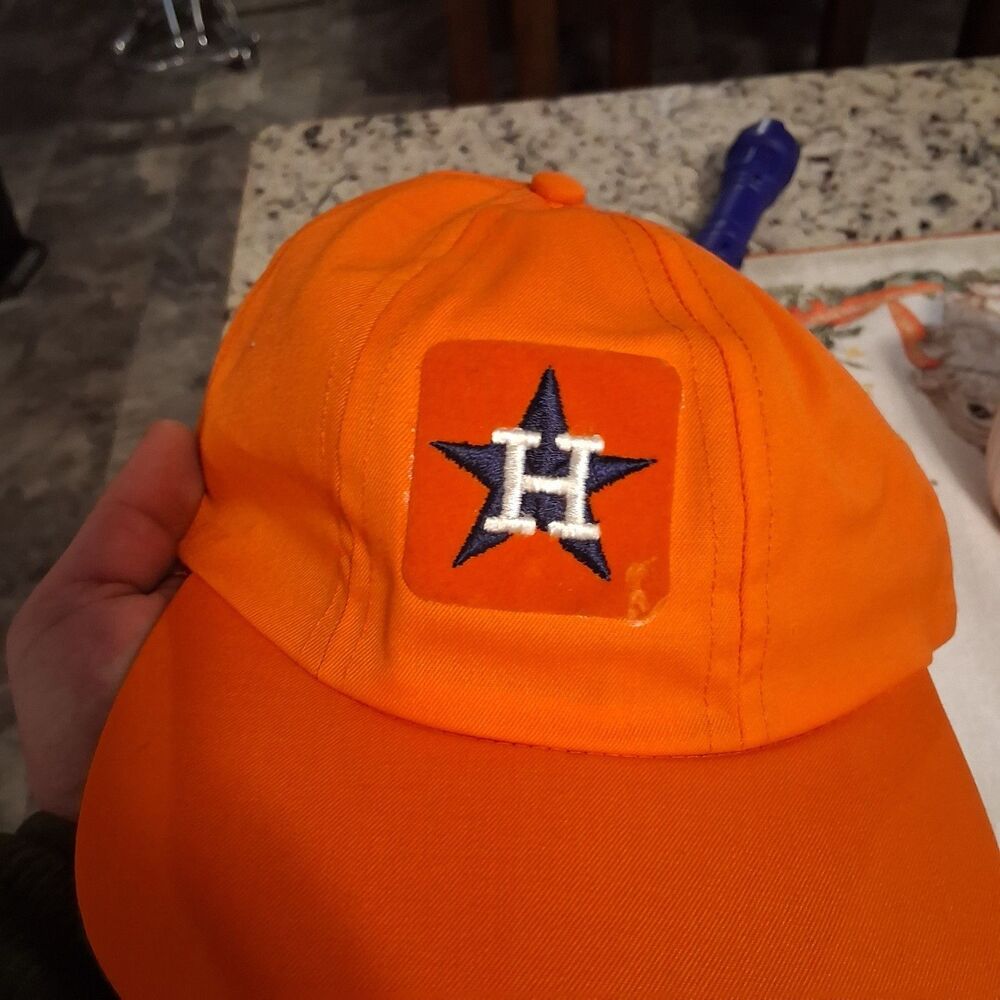 Vintage Houston Astros Style Orange Hat Small Custom Patch Green Underbill